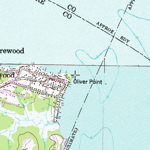 Topographic Map of Oliver Point, MD