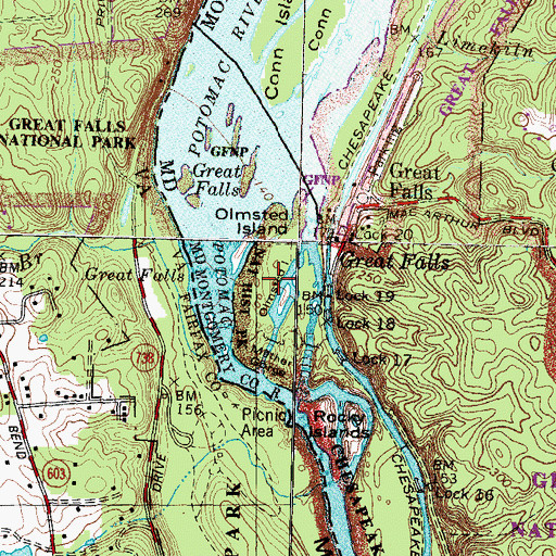 Topographic Map of Olmsted Island, MD