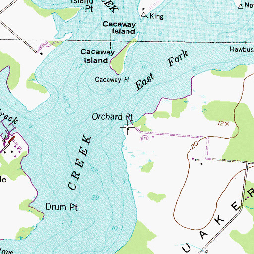 Topographic Map of Orchard Point, MD