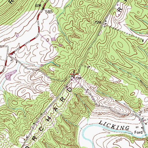 Topographic Map of Orchard Ridge, MD