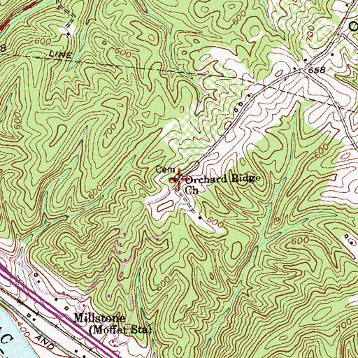 Topographic Map of Orchard Ridge Methodist Church, MD