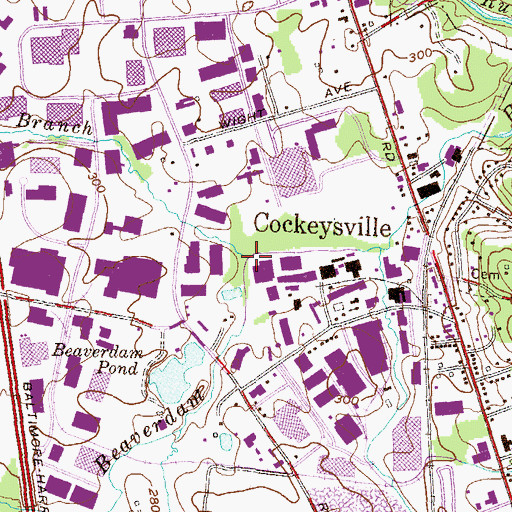 Topographic Map of Oregon Branch, MD
