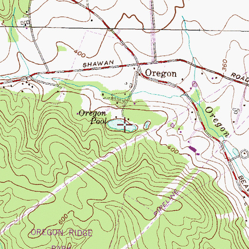 Topographic Map of Oregon Pool, MD