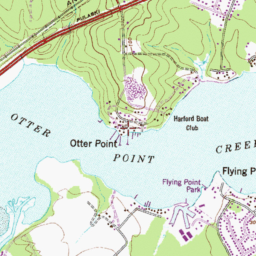 Topographic Map of Otter Point, MD