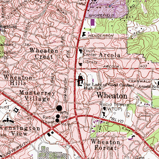 Topographic Map of Our Lady of Good Counsel High School, MD