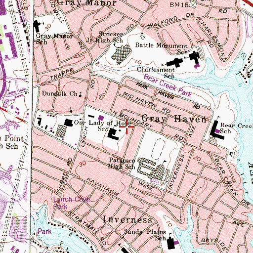 Topographic Map of Our Lady of Hope School, MD