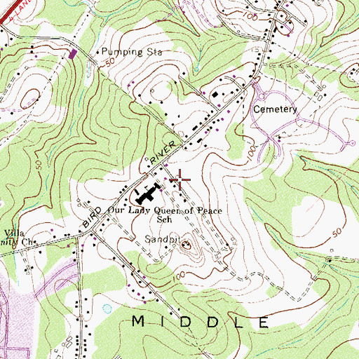 Topographic Map of Our Lady Queen of Peace School, MD