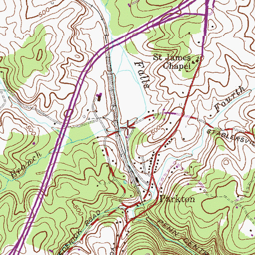 Topographic Map of Owl Branch, MD