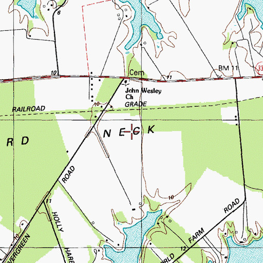 Topographic Map of Oxford Neck, MD