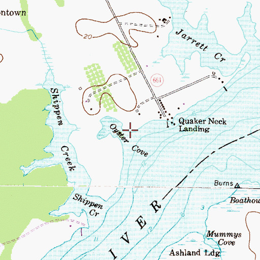 Topographic Map of Oyster Cove, MD