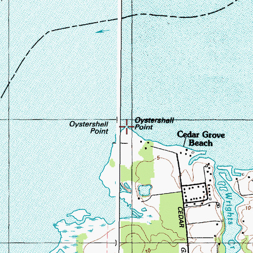 Topographic Map of Oystershell Point, MD