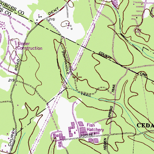 Topographic Map of Panhandle Trail, MD