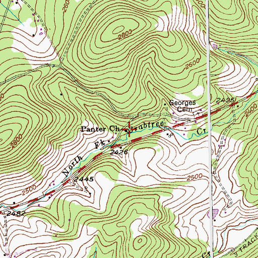 Topographic Map of Panter Church, MD