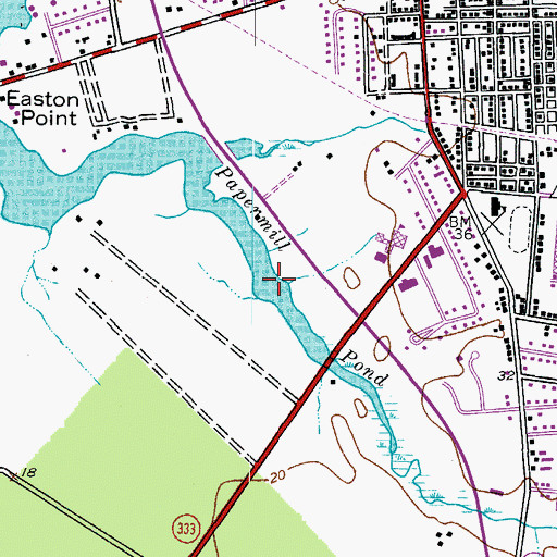 Topographic Map of Papermill Pond, MD