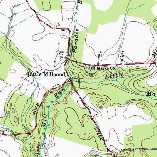 Topographic Map of Paradie Branch, MD