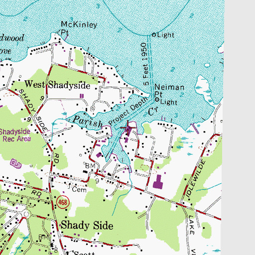 Topographic Map of Parish Creek, MD