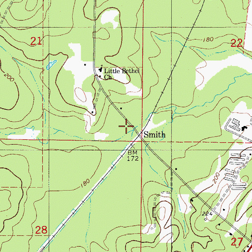 Topographic Map of Smith, AR