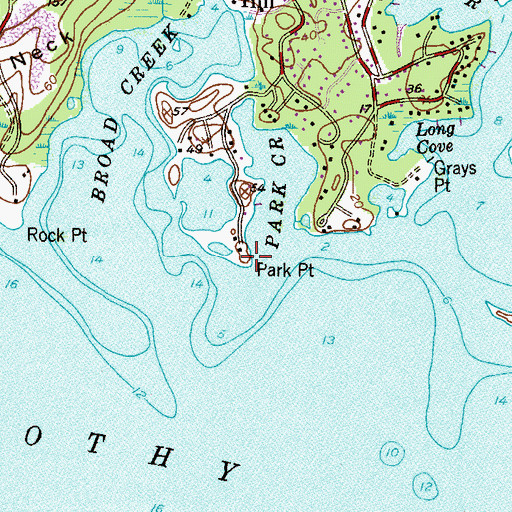 Topographic Map of Park Point, MD