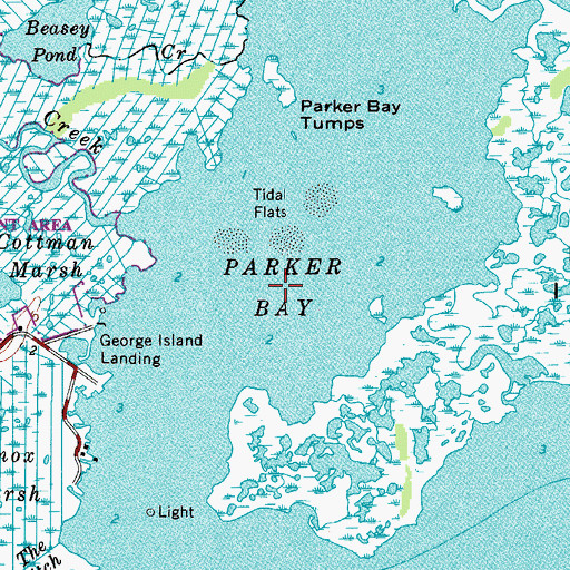 Topographic Map of Parker Bay, MD