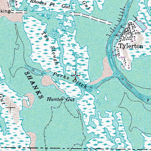 Topographic Map of Parks Ditch, MD