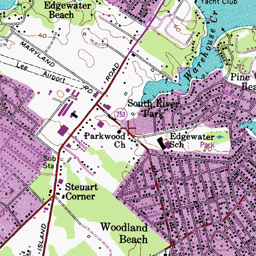 Topographic Map of Parkwood United Methodist Church, MD