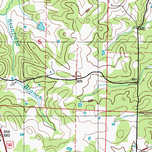Topographic Map of Smith Hill, AR