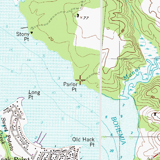 Topographic Map of Parlor Point, MD