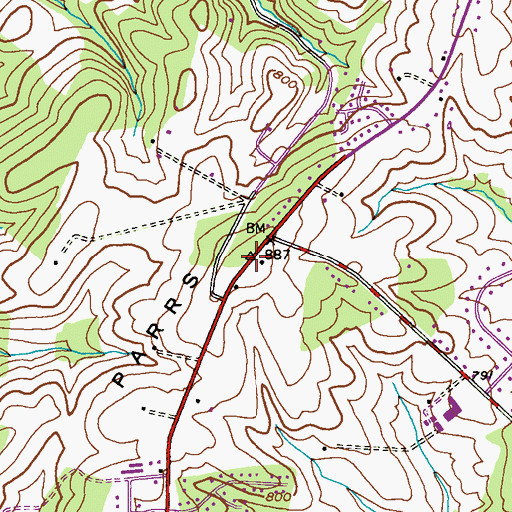 Topographic Map of Parrs Ridge, MD
