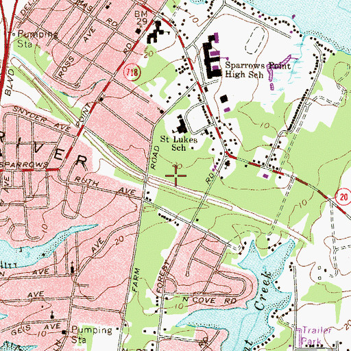 Topographic Map of Patapsco River Neck, MD