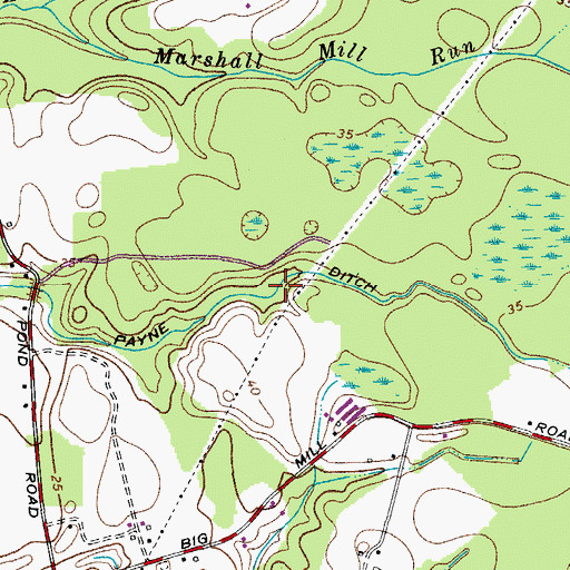 Topographic Map of Payne Ditch, MD