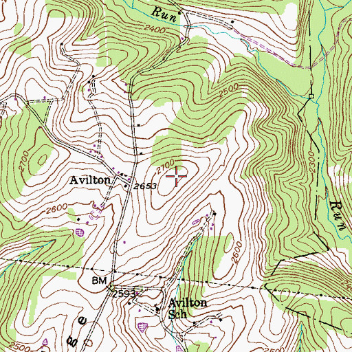 Topographic Map of Pea Ridge, MD