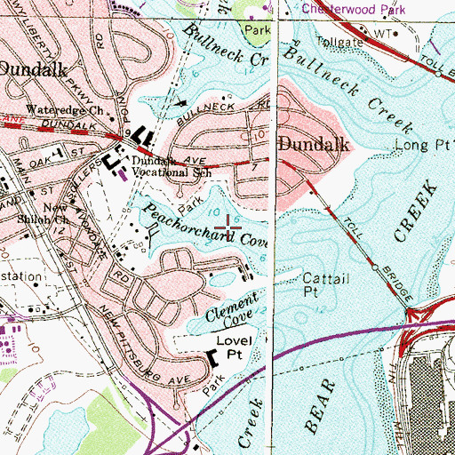 Topographic Map of Peachorchard Cove, MD