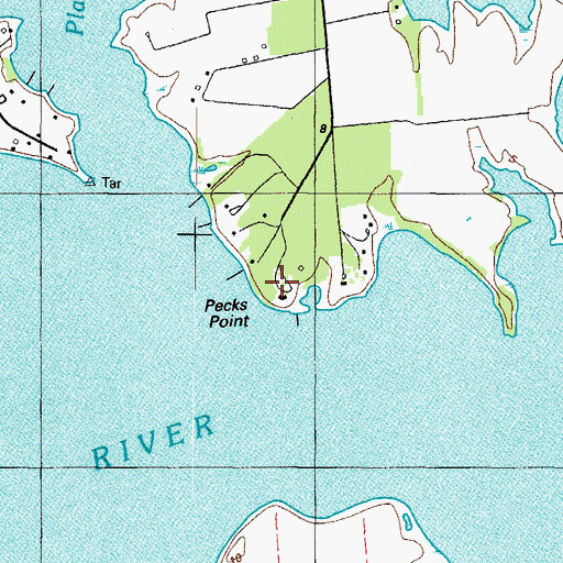 Topographic Map of Pecks Point, MD