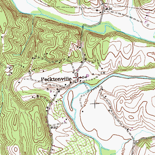 Topographic Map of Pecktonville, MD