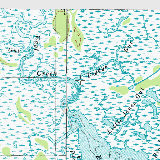 Topographic Map of Peggys Gut, MD