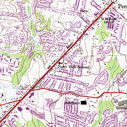 Topographic Map of Perry Hall School, MD