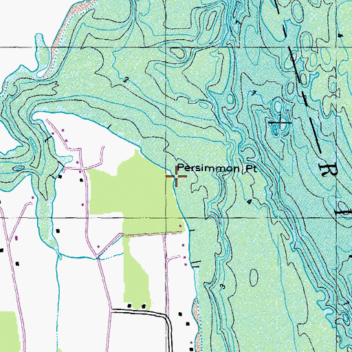Topographic Map of Persimmon Point, MD