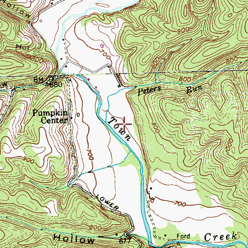Topographic Map of Peters Run, MD