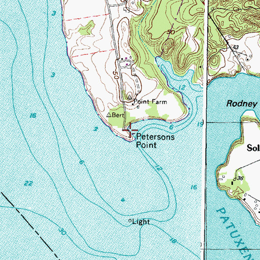 Topographic Map of Petersons Point, MD