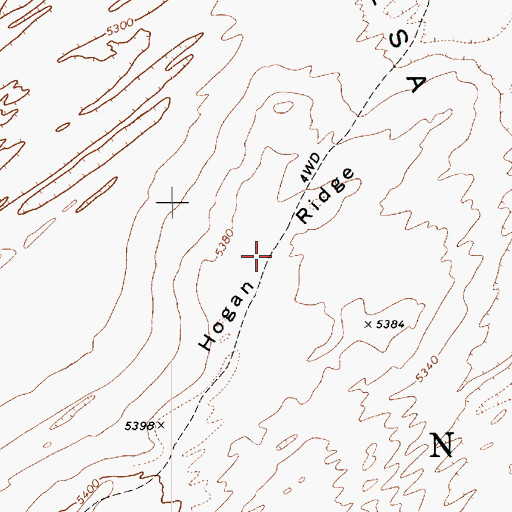 Topographic Map of Hogan Ridge, AZ