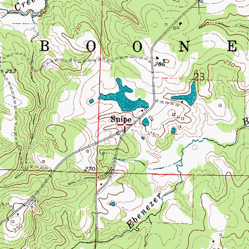 Topographic Map of Snipe, AR