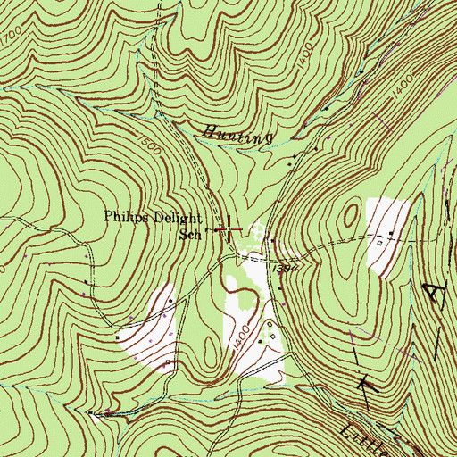 Topographic Map of Philips Delight School, MD