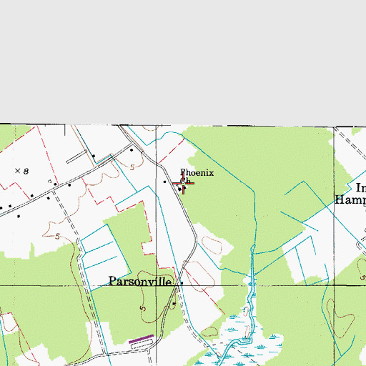 Topographic Map of Phoenix Church, MD
