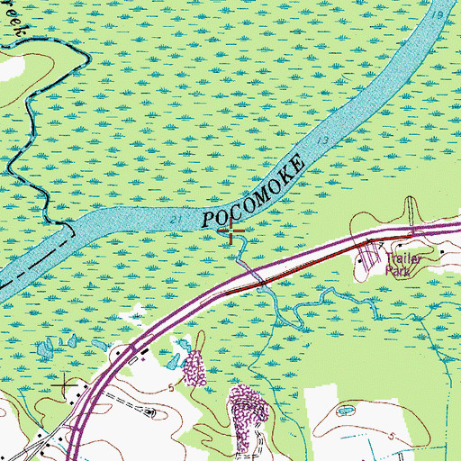 Topographic Map of Pilchard Creek, MD