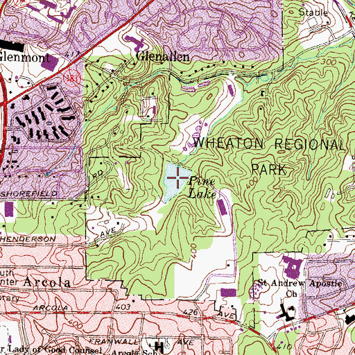 Topographic Map of Pine Lake, MD