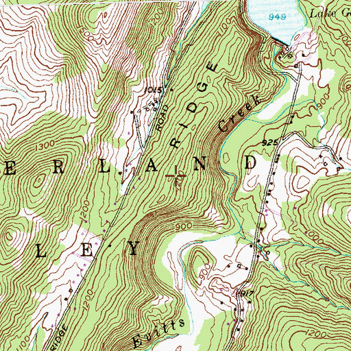 Topographic Map of Pine Ridge, PA