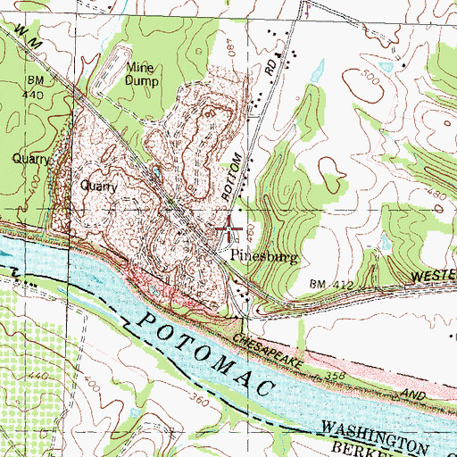 Topographic Map of Pinesburg Station, MD
