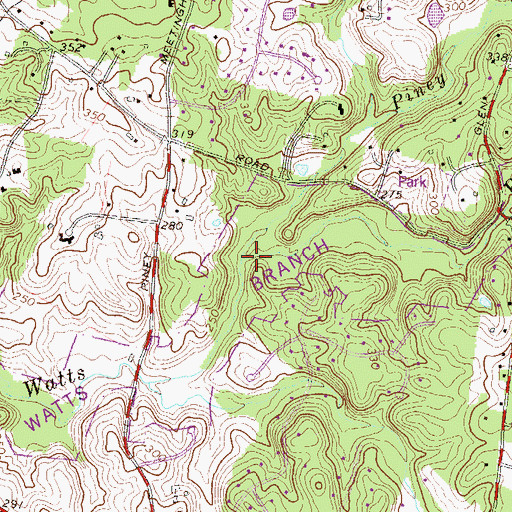 Topographic Map of Piney Branch, MD