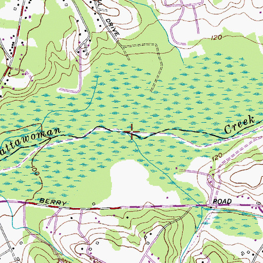 Topographic Map of Piney Branch, MD