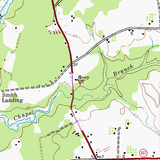 Topographic Map of Piney Church, MD